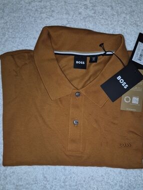 BOSS Men's Polo Shirt in Rust Brown